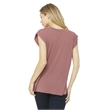 Ladies' Flowy Muscle T-Shirt with Rolled Cuff