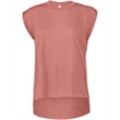 Ladies' Flowy Muscle T-Shirt with Rolled Cuff