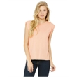 Ladies' Flowy Muscle T-Shirt with Rolled Cuff