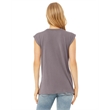 Ladies' Flowy Muscle T-Shirt with Rolled Cuff