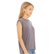 Ladies' Flowy Muscle T-Shirt with Rolled Cuff