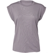 Ladies' Flowy Muscle T-Shirt with Rolled Cuff