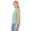 Ladies' Flowy Muscle T-Shirt with Rolled Cuff