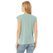 Ladies' Flowy Muscle T-Shirt with Rolled Cuff