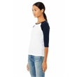 Ladies' Baby Rib 3/4-Sleeve Contrast Raglan T-Shirt