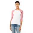 Ladies' Baby Rib 3/4-Sleeve Contrast Raglan T-Shirt