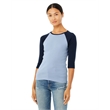 Ladies' Baby Rib 3/4-Sleeve Contrast Raglan T-Shirt