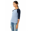 Ladies' Baby Rib 3/4-Sleeve Contrast Raglan T-Shirt