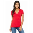 Ladies' Jersey Short-Sleeve Deep V-Neck T-Shirt