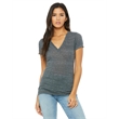 Ladies' Jersey Short-Sleeve Deep V-Neck T-Shirt