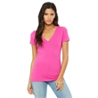 Ladies' Jersey Short-Sleeve Deep V-Neck T-Shirt