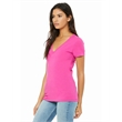 Ladies' Jersey Short-Sleeve Deep V-Neck T-Shirt