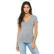 Ladies' Jersey Short-Sleeve Deep V-Neck T-Shirt