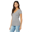 Ladies' Jersey Short-Sleeve Deep V-Neck T-Shirt