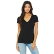 Ladies' Jersey Short-Sleeve Deep V-Neck T-Shirt