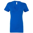Ladies' Jersey Short-Sleeve Deep V-Neck T-Shirt