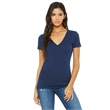 Ladies' Jersey Short-Sleeve Deep V-Neck T-Shirt