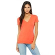 Ladies' Jersey Short-Sleeve Deep V-Neck T-Shirt