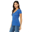 Ladies' Jersey Short-Sleeve Deep V-Neck T-Shirt