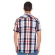 Men's Short-Sleeve Plaid Pattern Woven Shirt