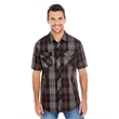 Men's Short-Sleeve Plaid Pattern Woven Shirt