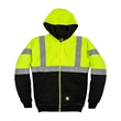 Men's Hi-Vis Class 3 Color Block Full-Zip Hooded Sweatshirt