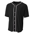 Shorts Sleeve Full Button Baseball Top