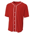 Shorts Sleeve Full Button Baseball Top