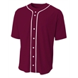 Shorts Sleeve Full Button Baseball Top