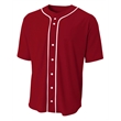 Shorts Sleeve Full Button Baseball Top