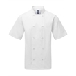 Unisex Studded Front Short-Sleeve Chef's Jacket