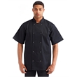 Unisex Studded Front Short-Sleeve Chef's Jacket