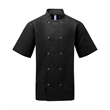 Unisex Studded Front Short-Sleeve Chef's Jacket