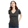 Ladies' Scalloped Hem Short-Sleeve Scoop Neck