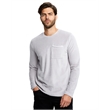 Unisex Velour Long Sleeve Pocket T-Shirt