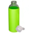 Prime Line 18oz Glass Bottle With Color Silicone Sleeve