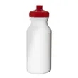White 20 oz. HDPE Economy Bike Bottle with Color Push Pul...