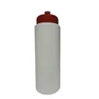 White HDPE 32 oz. Economy Sports Bottle with Push Pull Lid